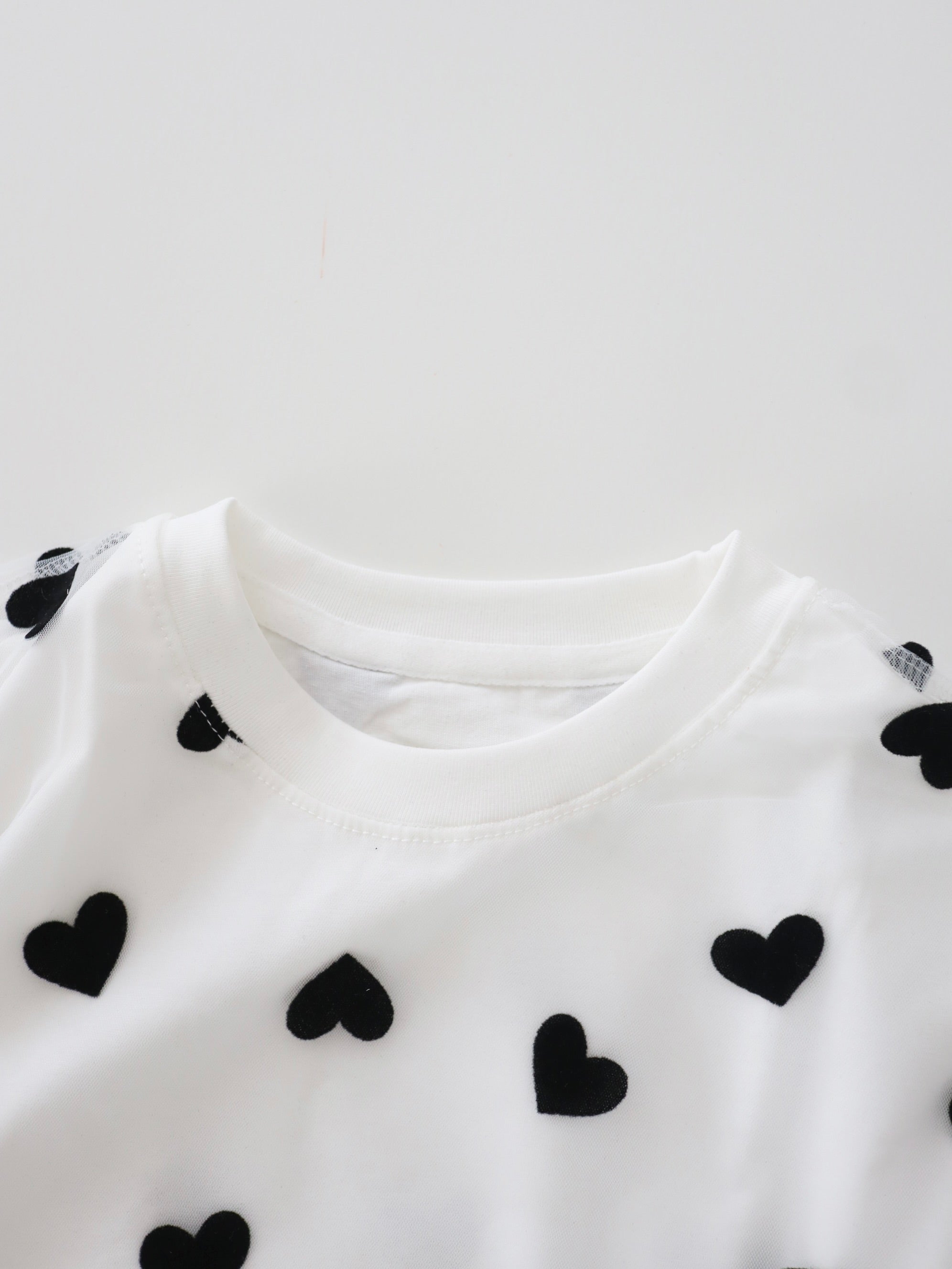 【即納】Heart tulle tee