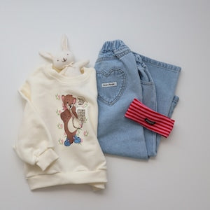 【即納】 Blue Love Wide Jeans