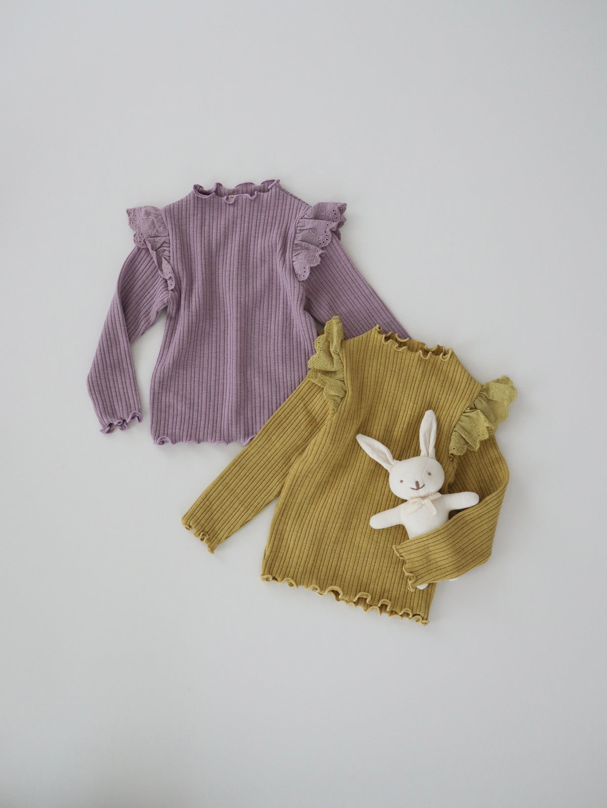 【即納】Petal Frill Rib Tops