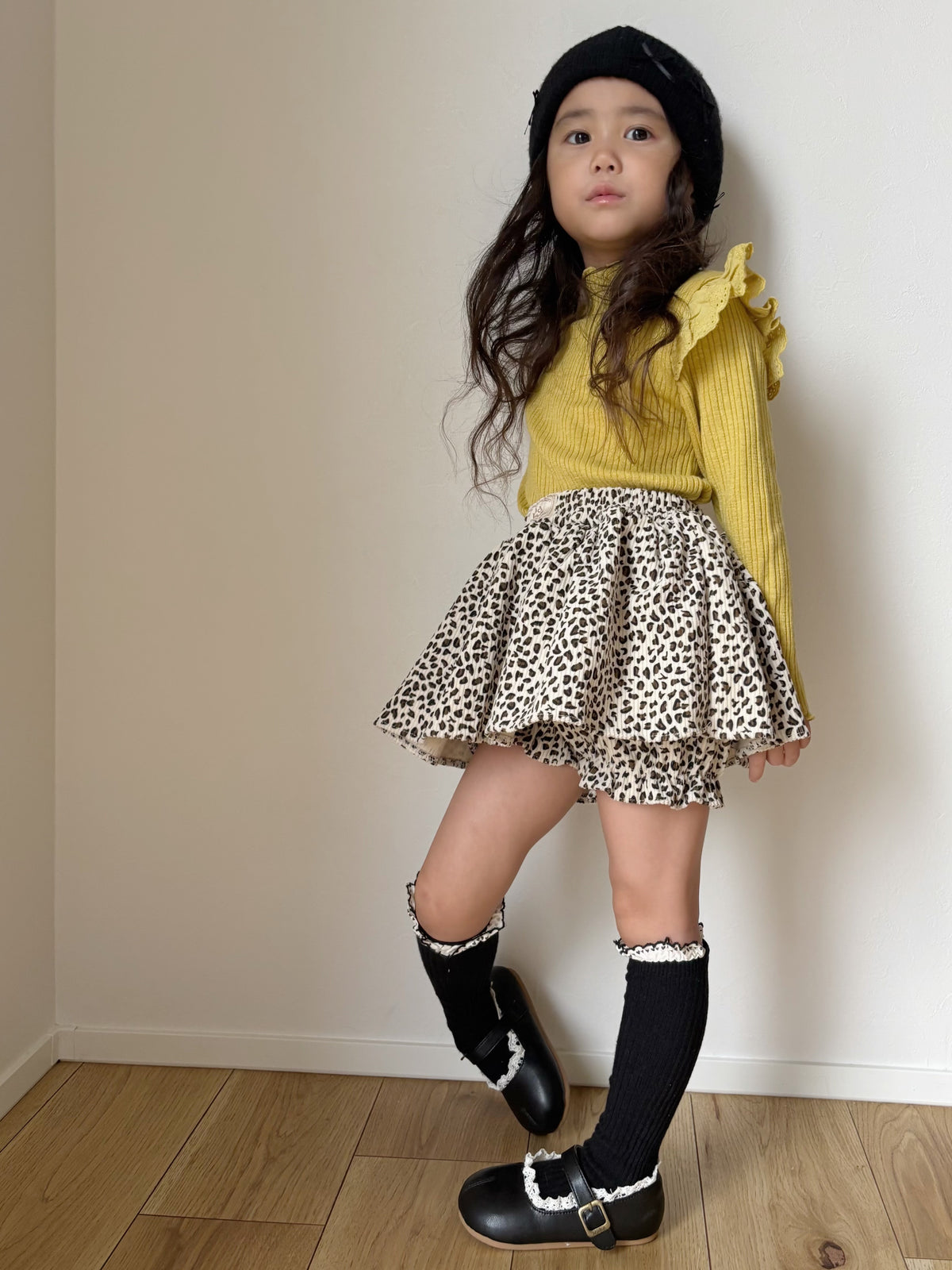 【即納】Petal Frill Rib Tops