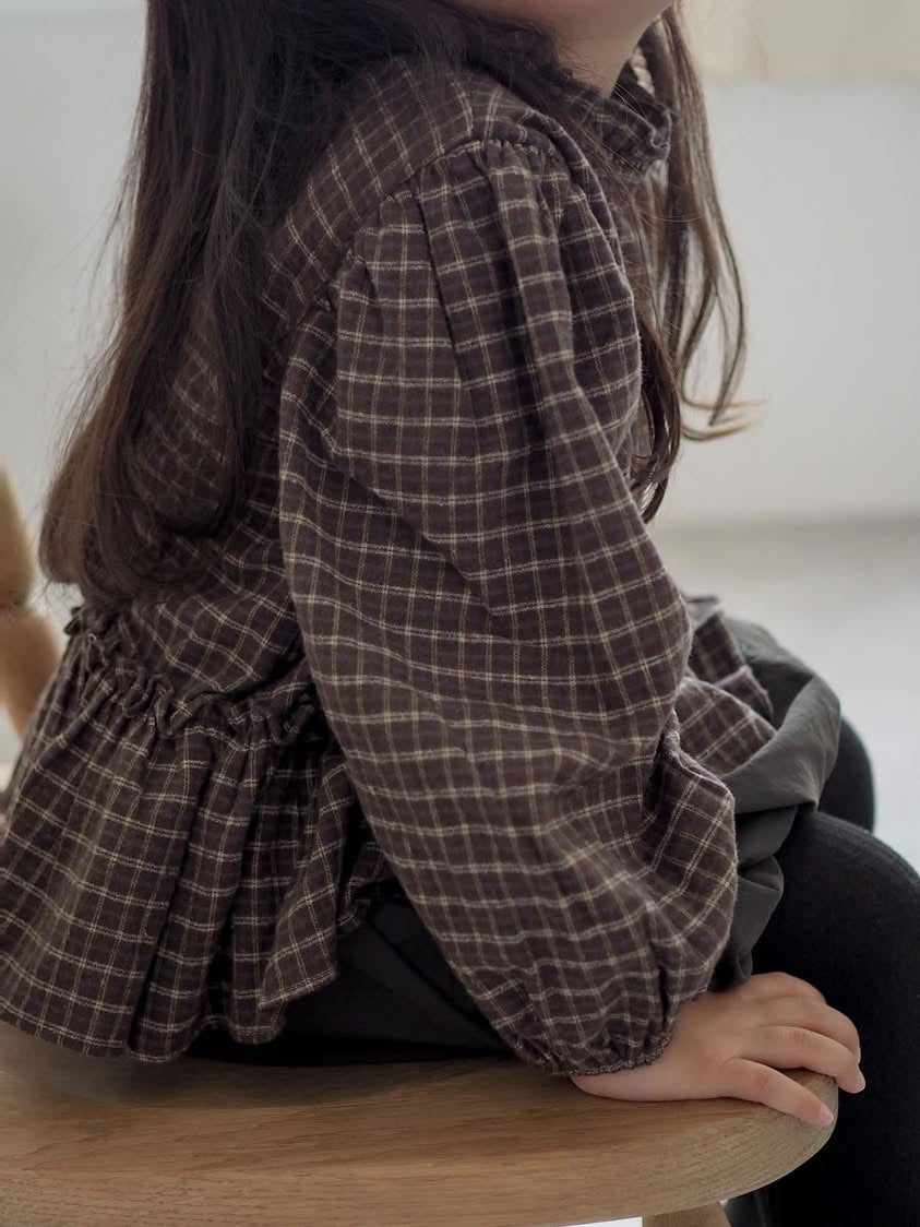 【即納】Brownie Check Blouse