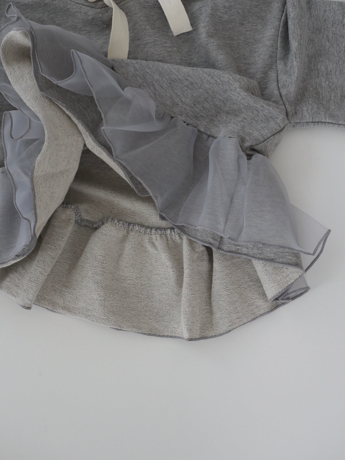 【即納】Ribbon Tulle Hoodie