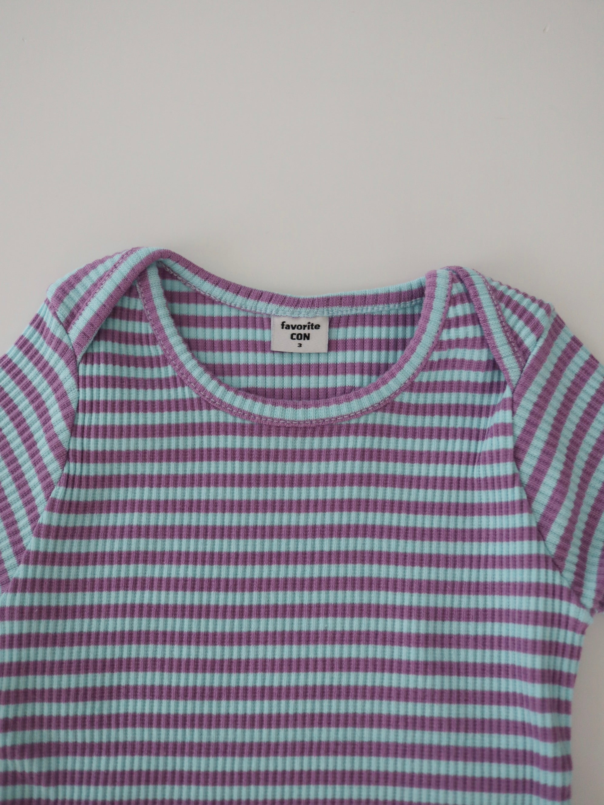 【即納】Colorful Rib border Tee