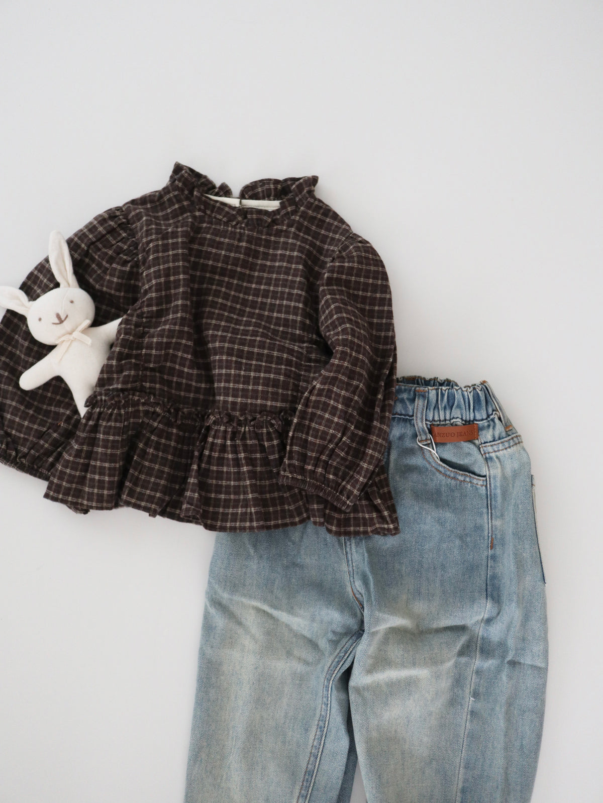 【即納】Brownie Check Blouse