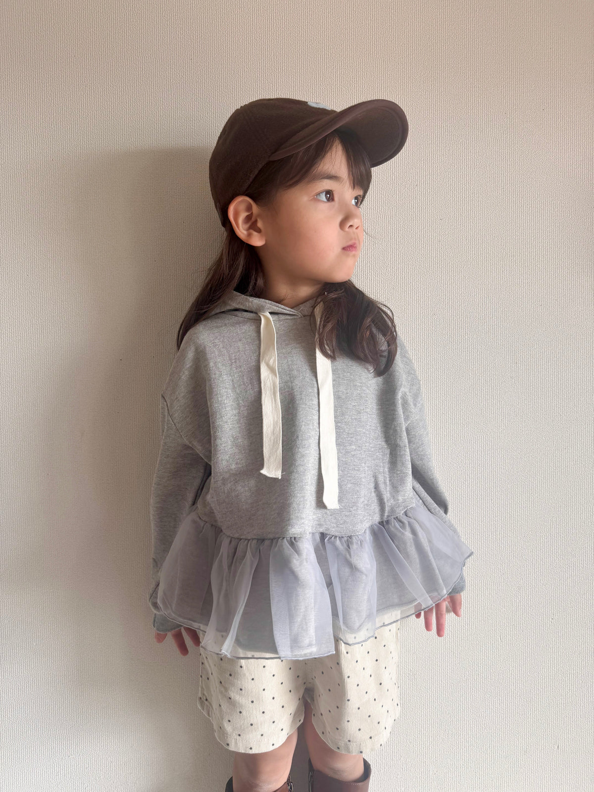 【即納】Ribbon Tulle Hoodie