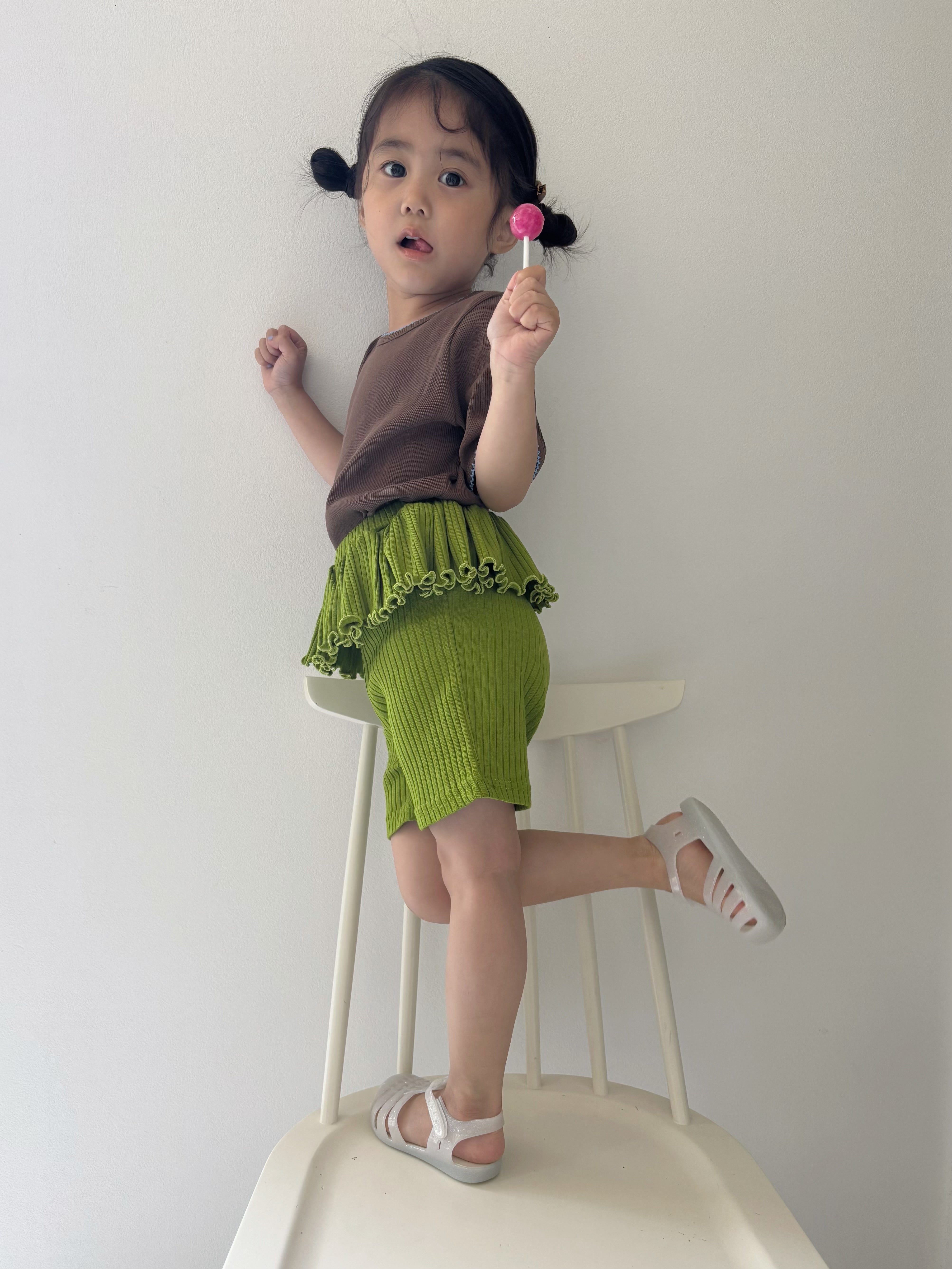 【即納】Frill Rib Leggings