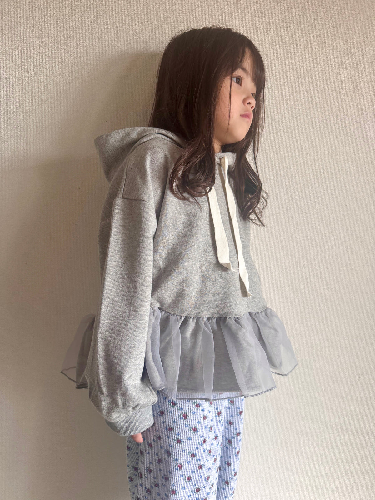 【即納】Ribbon Tulle Hoodie