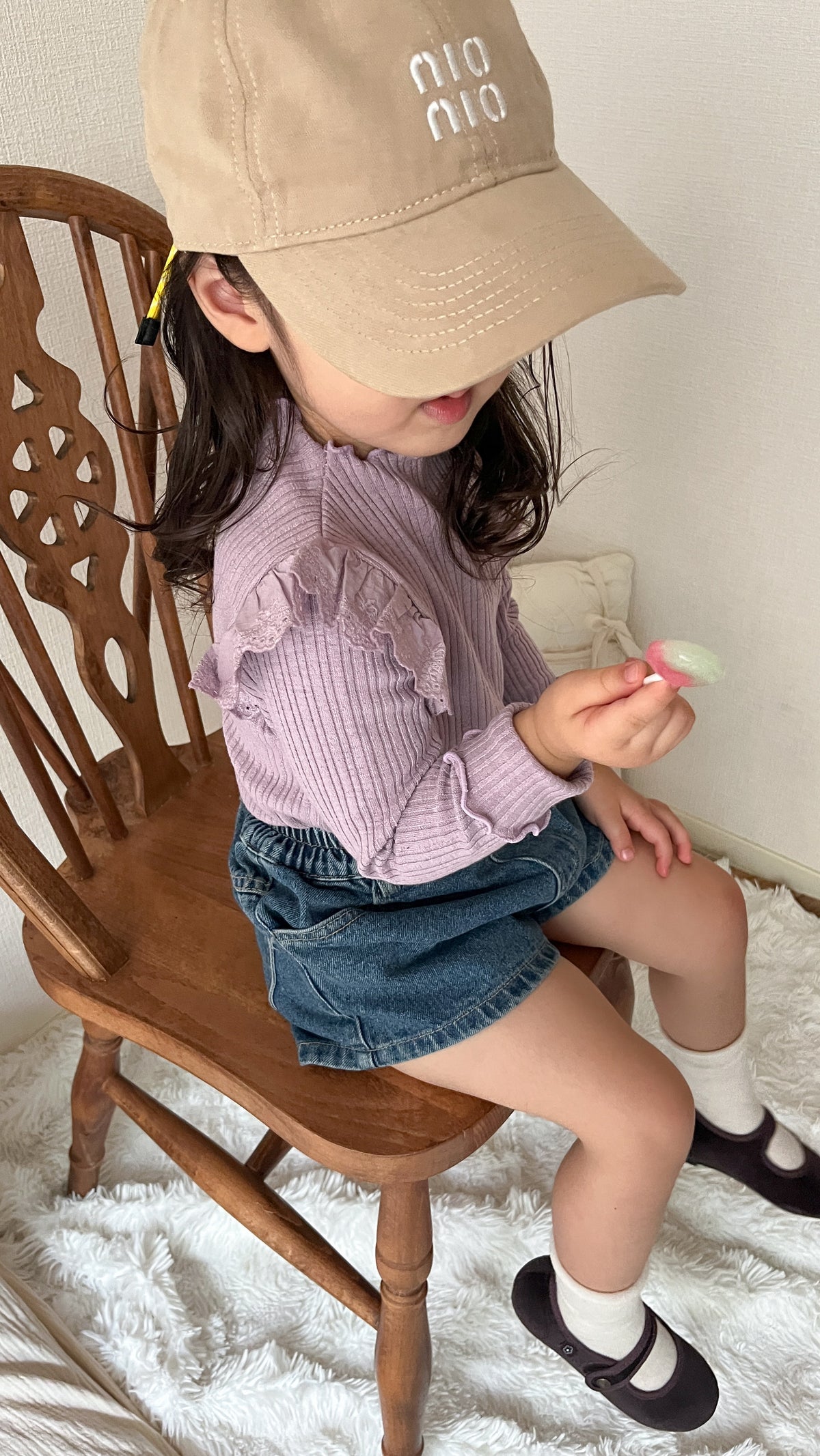 【即納】Petal Frill Rib Tops