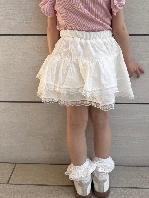 【即納】Pure Ribbon Embroidery Skirt