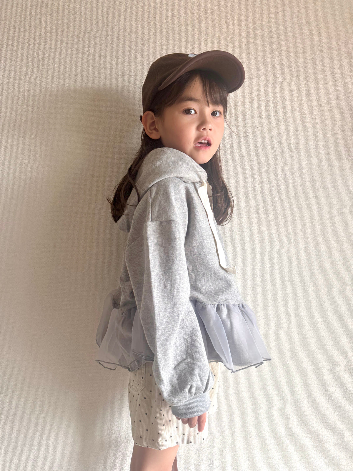 【即納】Ribbon Tulle Hoodie