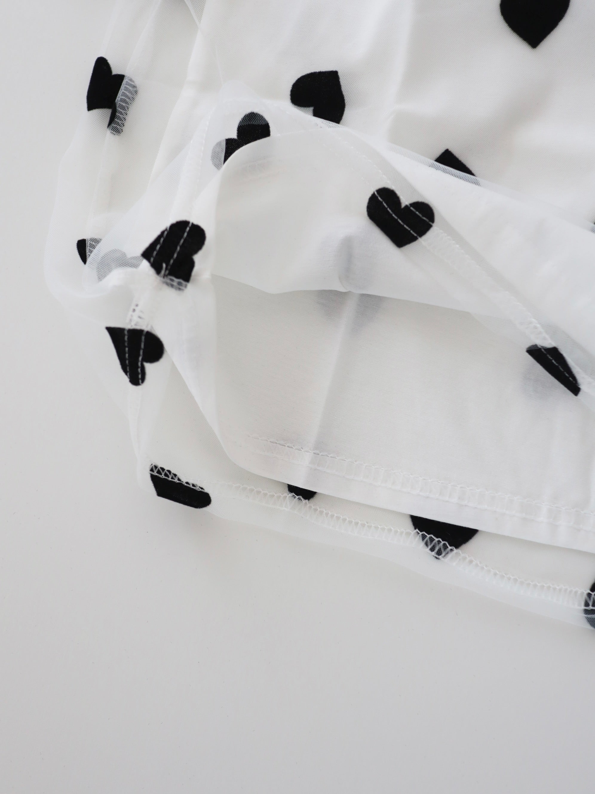 【即納】Heart tulle tee