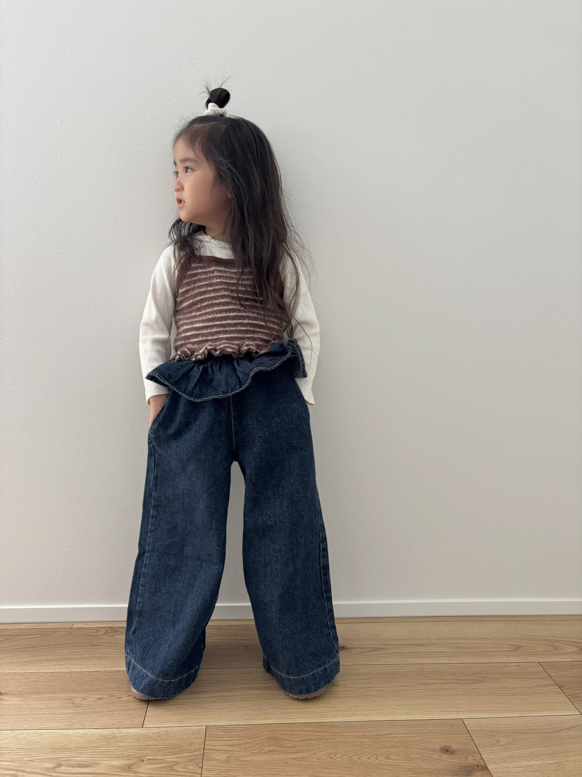 【即納】Frill Waist Denim