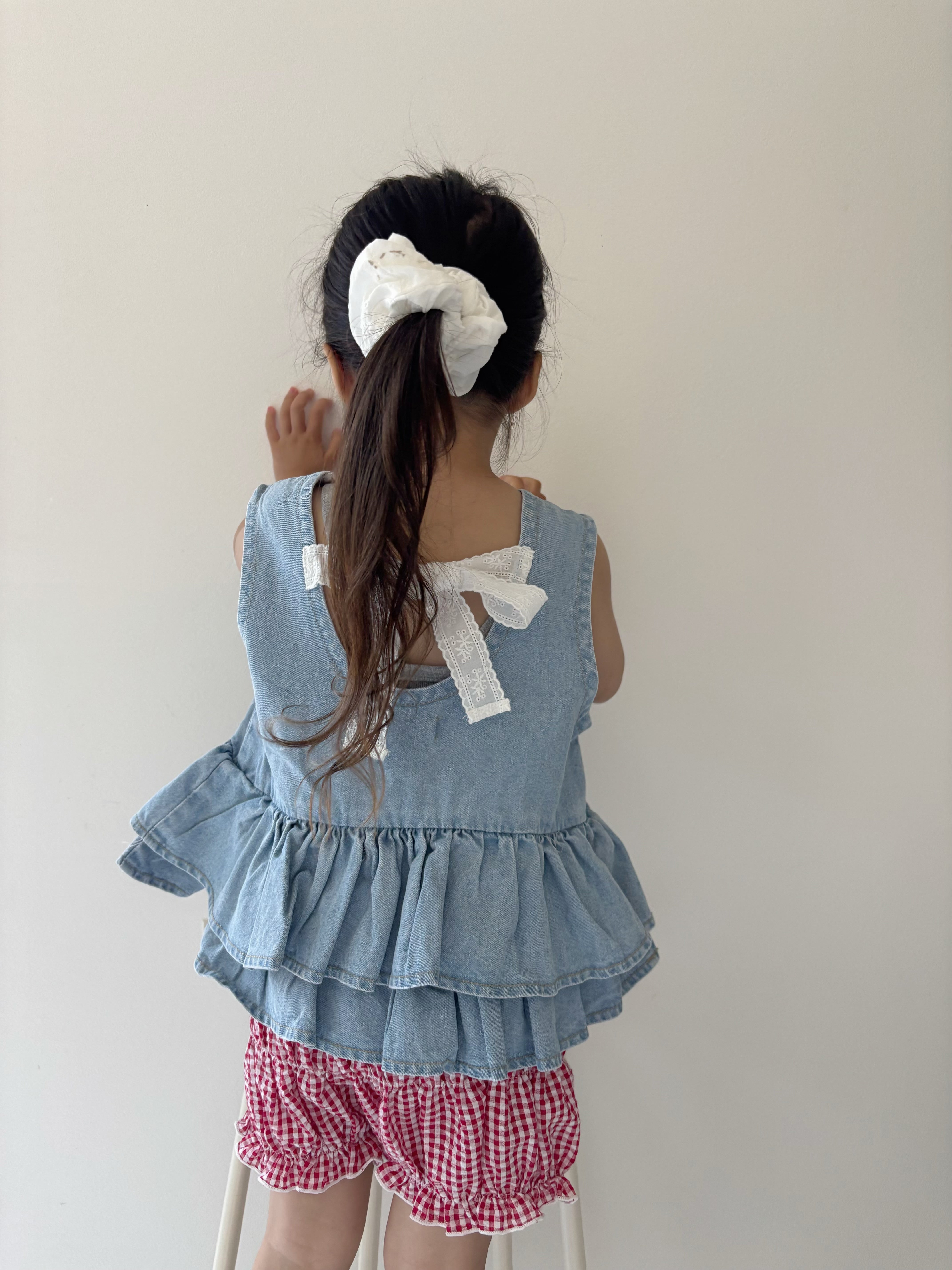 【即納】 Back Ribbon Peplum