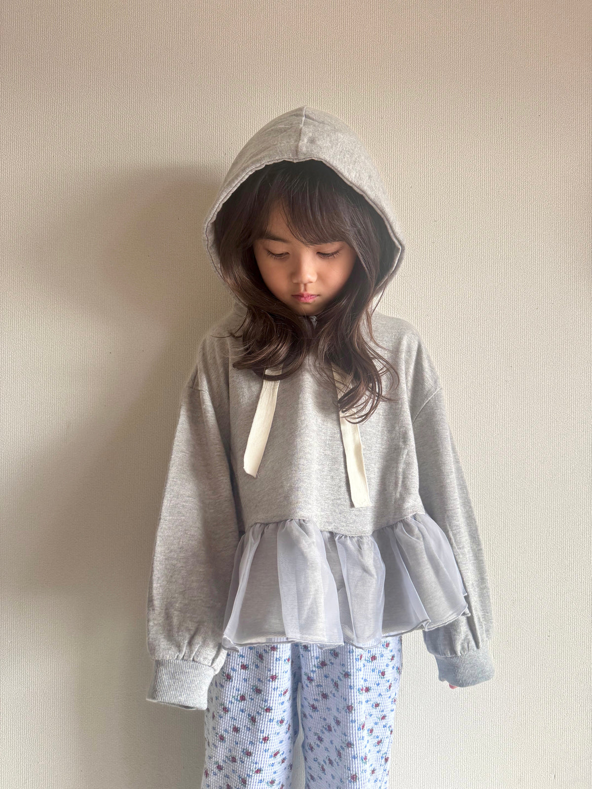 【即納】Ribbon Tulle Hoodie