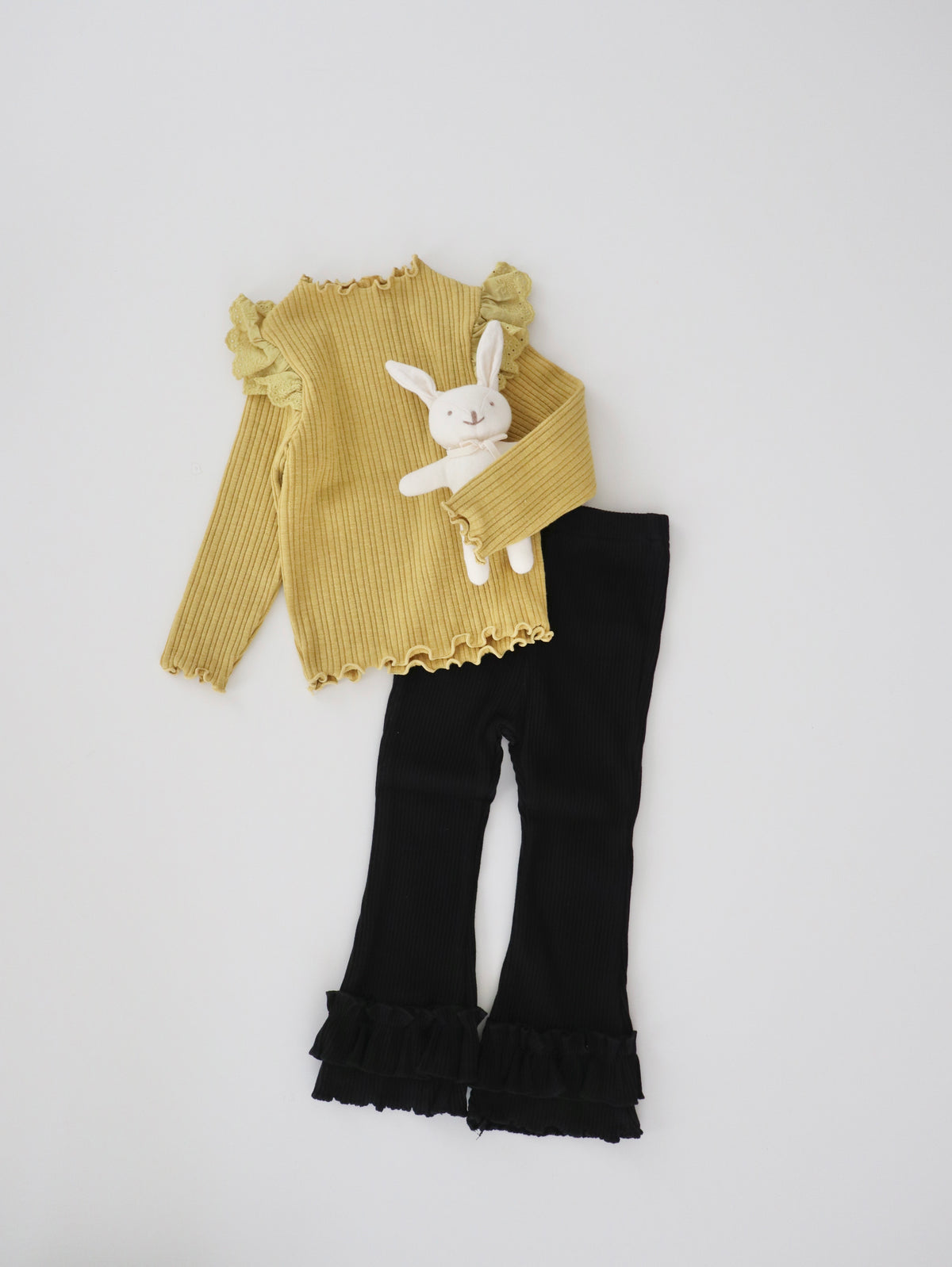 【即納】Petal Frill Rib Tops