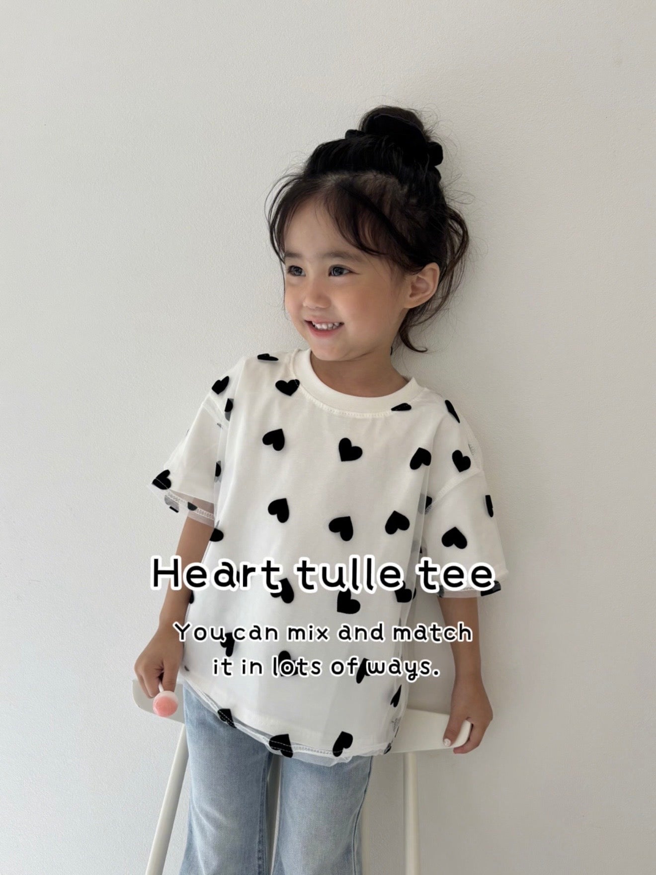 【予約】Heart tulle tee
