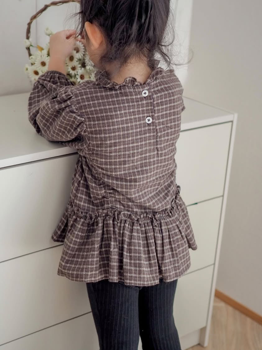【即納】Brownie Check Blouse