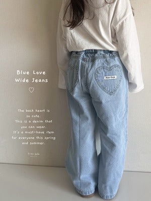 【即納】 Blue Love Wide Jeans