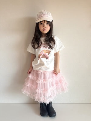 【即納】Pink Tiered Tulle Dress