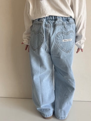 【即納】 Blue Love Wide Jeans