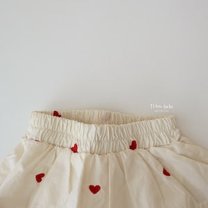 【即納】 heart embroidery skirt