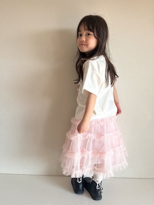 【即納】Pink Tiered Tulle Dress