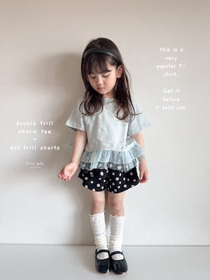 【即納】double frill charm tee