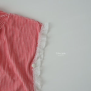 【即納】cherry check cozy wrap