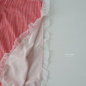 【即納】cherry check cozy wrap