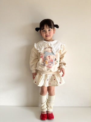 【即納】 heart embroidery skirt