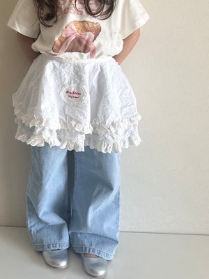 【即納】 Blue Love Wide Jeans