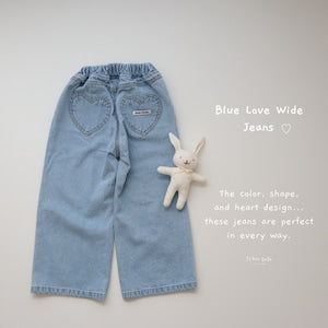 【即納】 Blue Love Wide Jeans