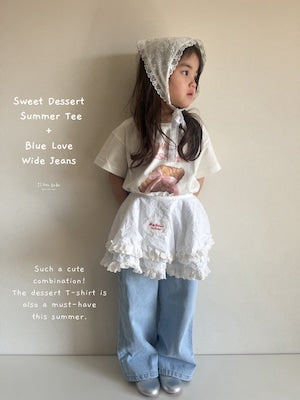【即納】 Blue Love Wide Jeans