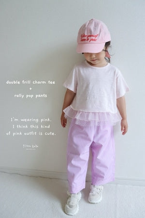【即納】double frill charm tee