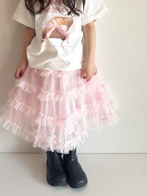 【即納】Pink Tiered Tulle Dress