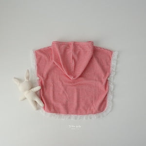【即納】cherry check cozy wrap